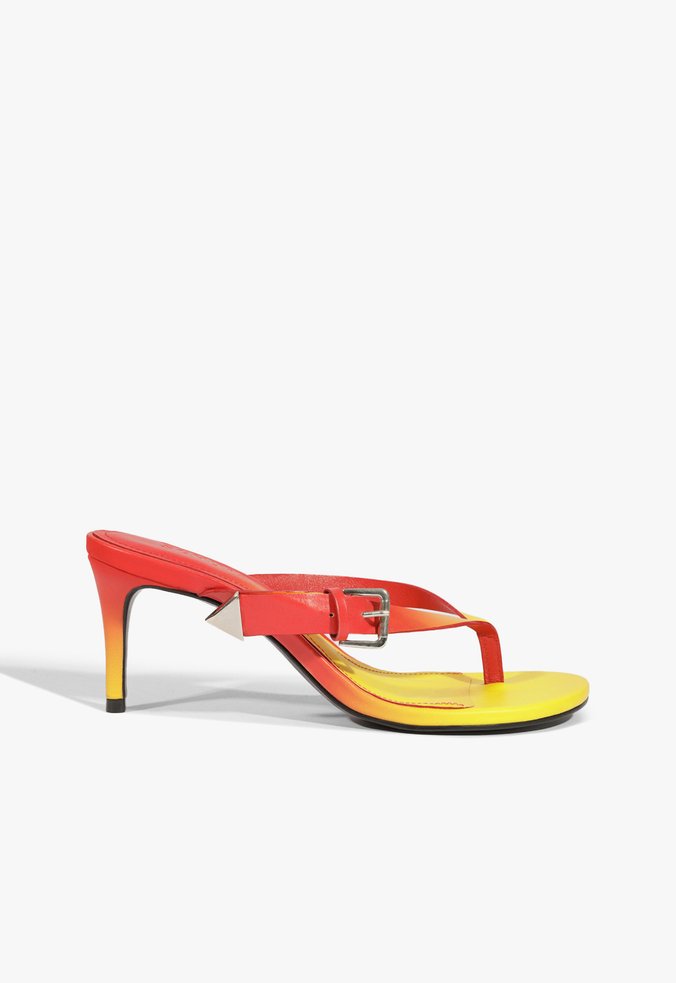 Mule Verniz Classic Vermelho e Amarelo
