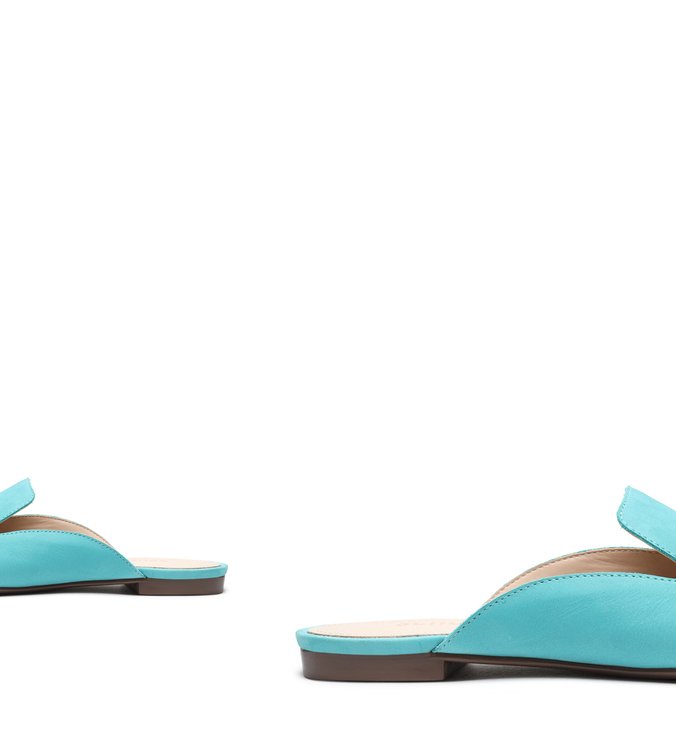 Flat Mule Comfy Suede Acqua Flat Mule Comfy Suede Acqua