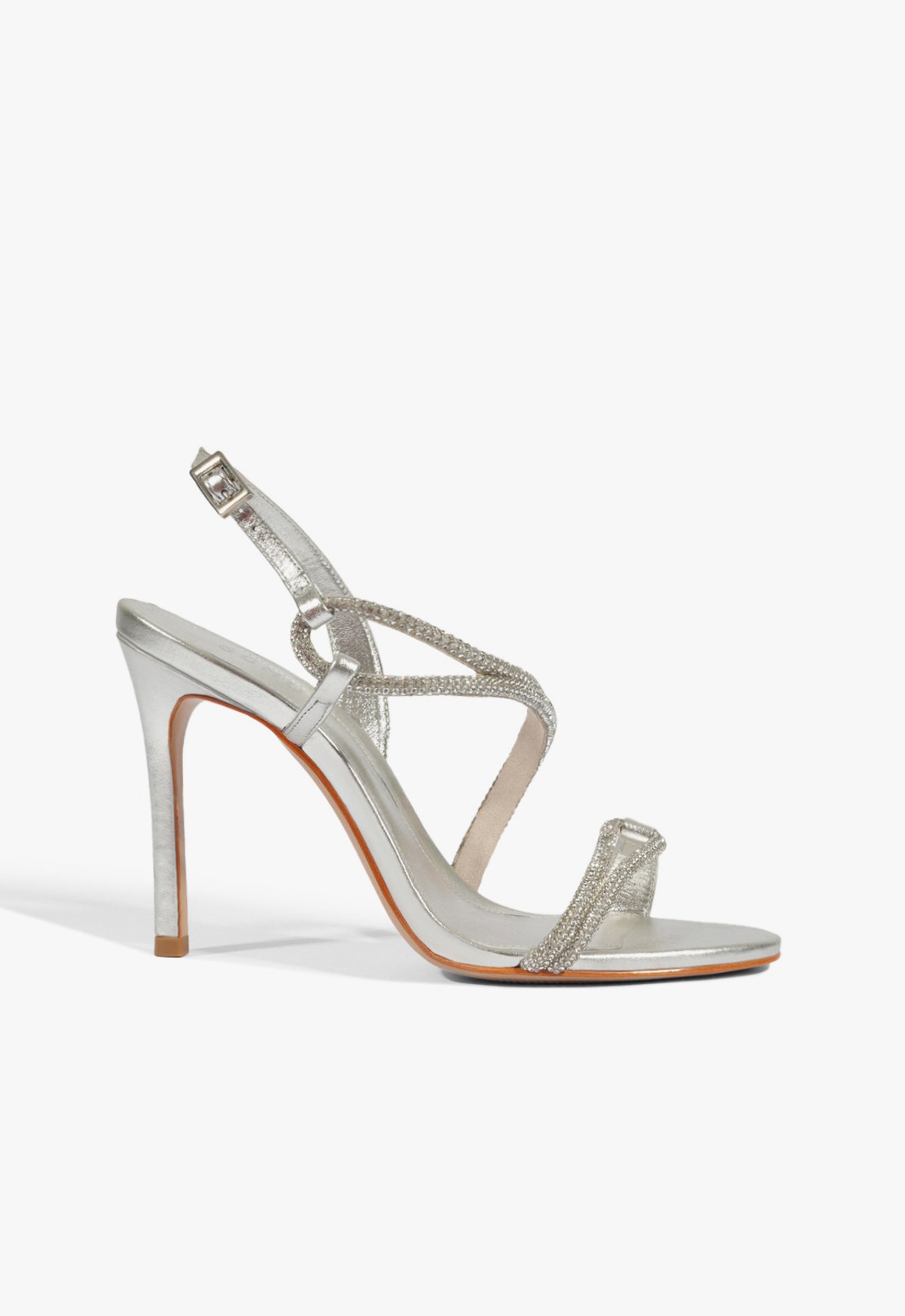 Vista 2 Sandália Glam Salto Fino Schutz Schutz BR Prata Schutz BR Prata