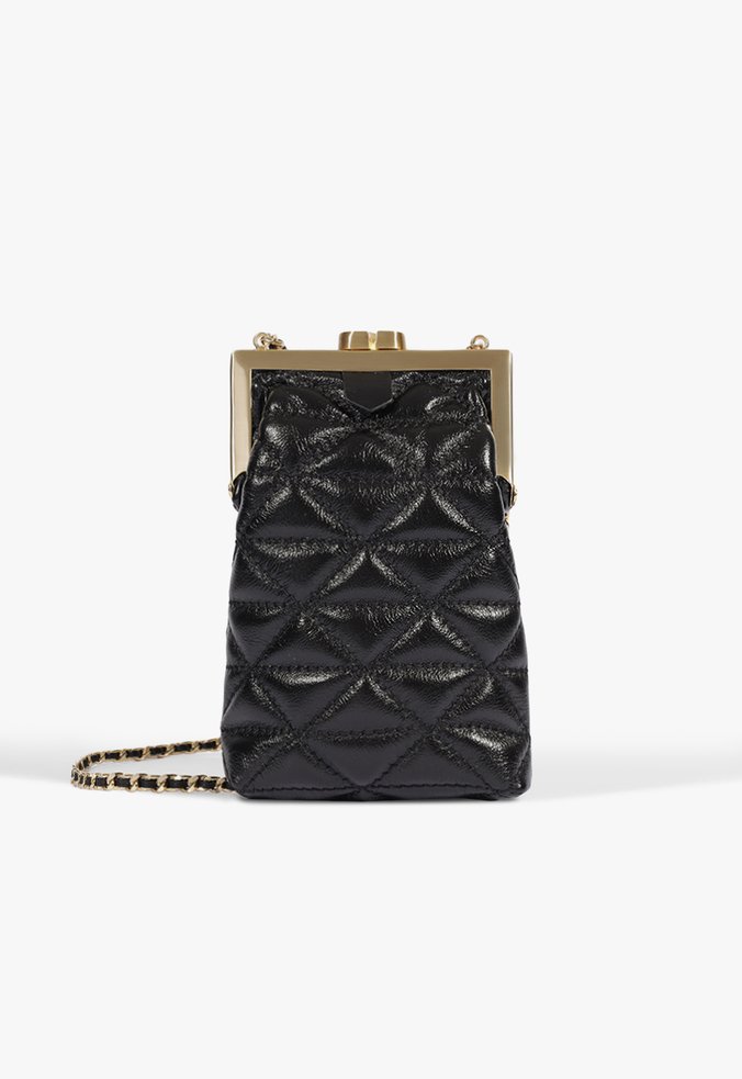 Bolsa Clutch Clutch Jordi Pequena Couro Preta