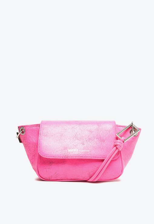 Bolsa Tiracolo Rebel Couro Rosa Neon