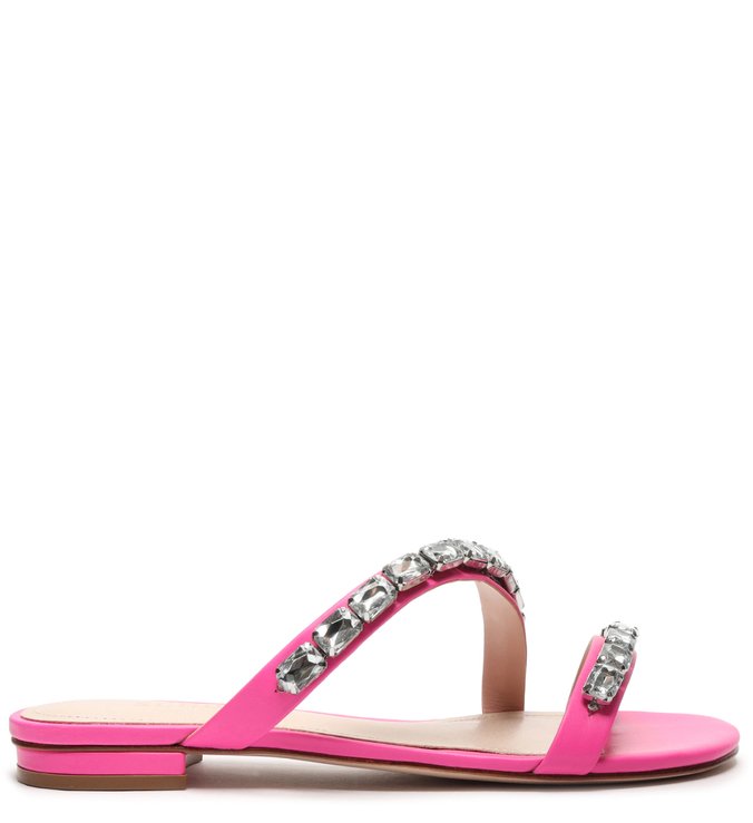 Rasteira Crystal Glam Neon Pink Rasteira Crystal Glam Neon Pink