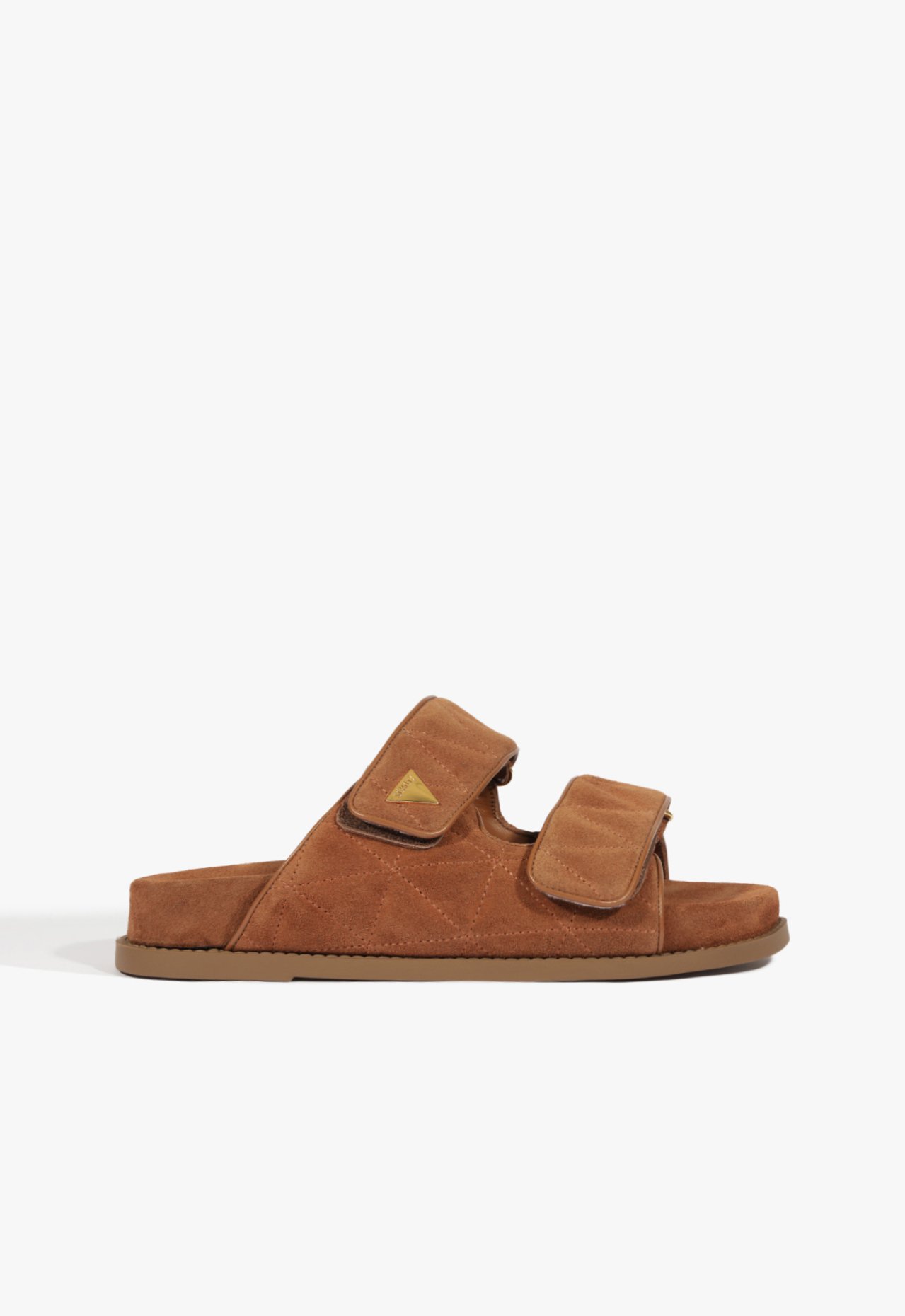 Sandália Papete Tiras Couro Nobuck Marrom | Schutz