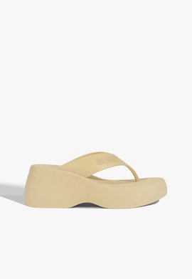 Tamanco Anabela Amarelo Manteiga