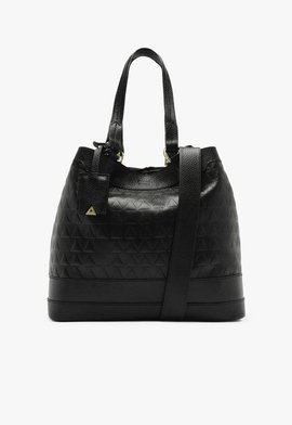 Bolsa Shopping Couro Triangle Preta