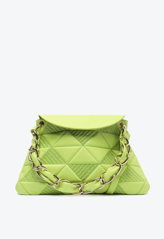 Vista 3 Bolsa Tiracolo Elliot Média Couro Schutz Verde Schutz Verde