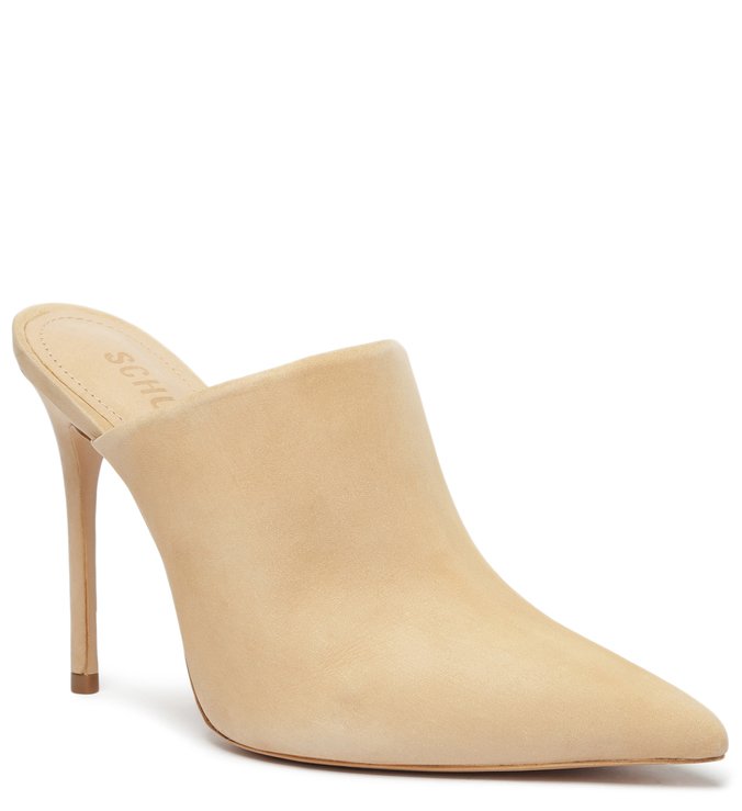Sapato Mule Salto Nobuck Bege Sapato Mule Salto Nobuck Bege