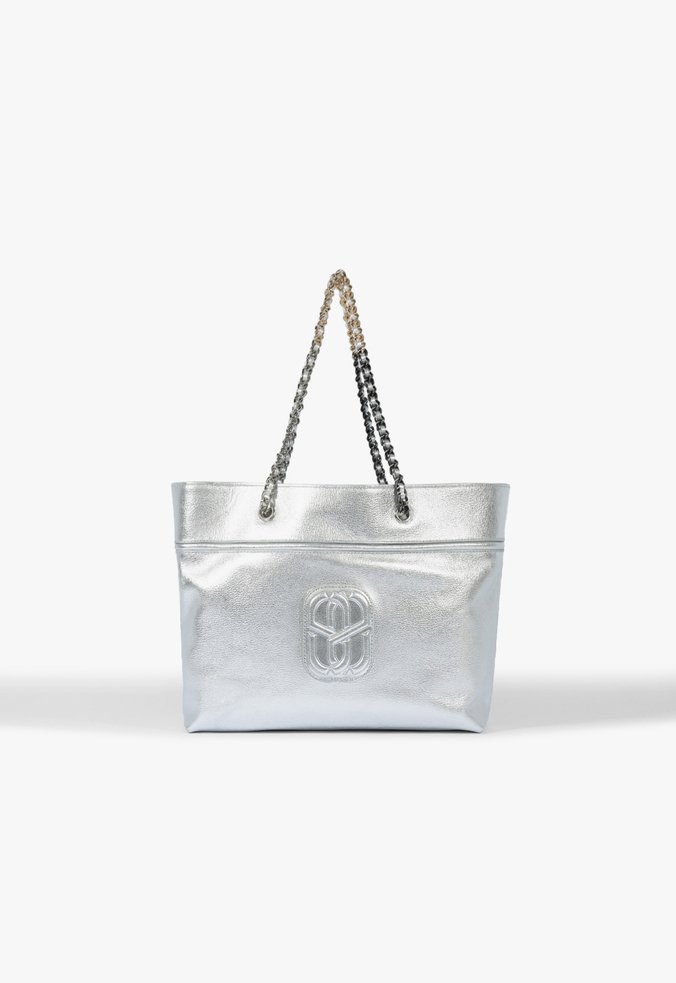 Bolsa Mini Shopping Belle Couro Prata