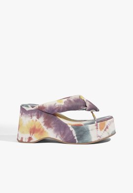 Sandália Plataforma Avery Couro Multicolorida