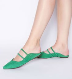 Sapato Mule Camurça Verde