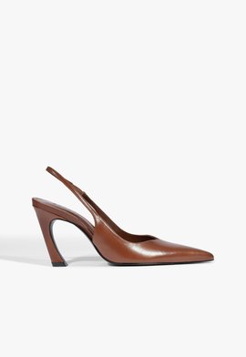 Mule Lexi Sling Couro Marrom