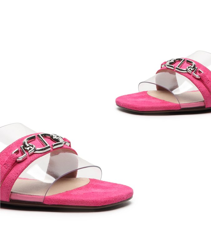 Sandália Rasteira Minimalista Bridão Vinil Rosa Sandália Rasteira Minimalista Bridão Vinil Rosa