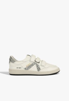 Tênis ST 001 Couro Branco e Prata