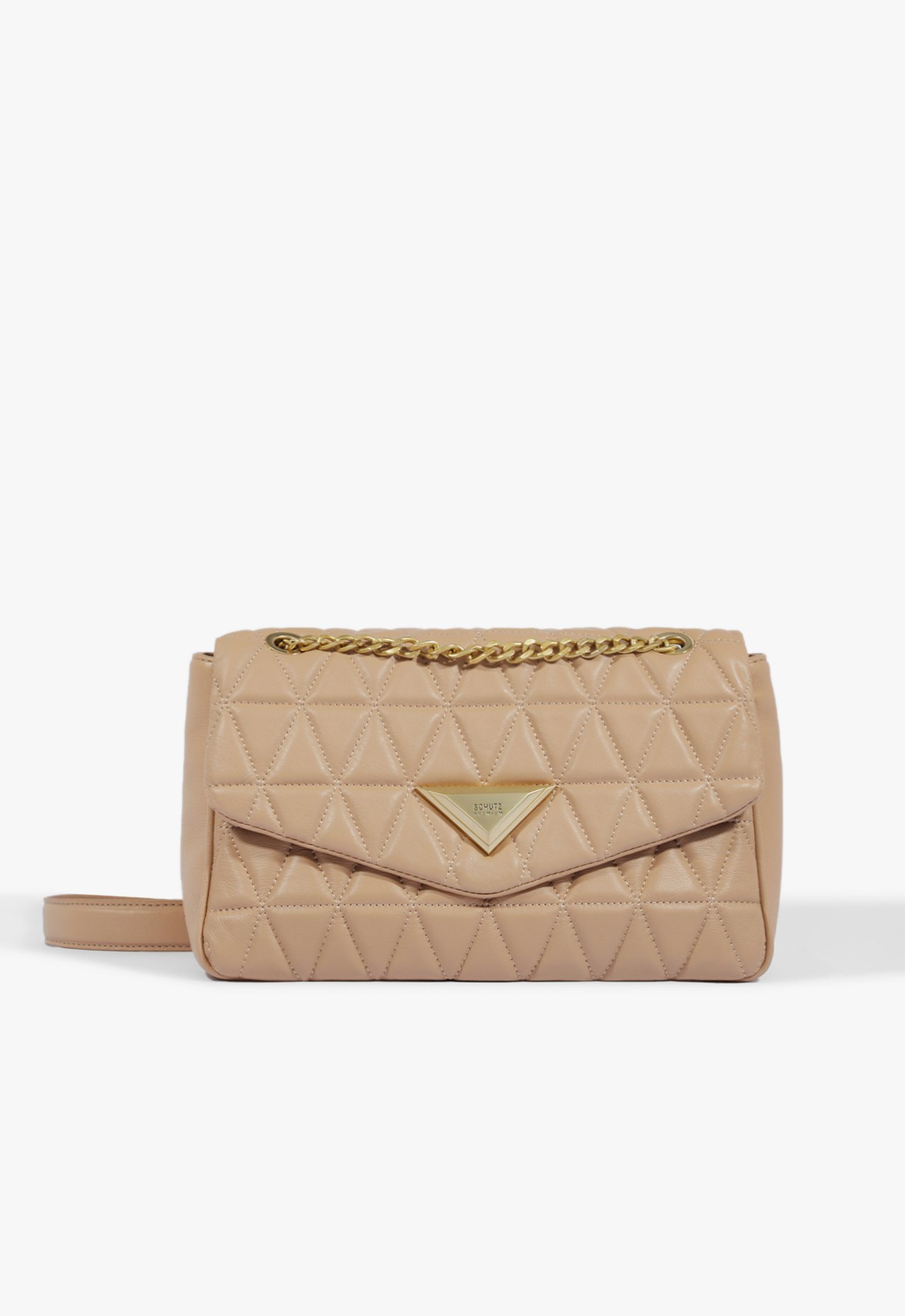 Bolsa Grande Tiracolo 944 Matelassê Couro Bege | Schutz