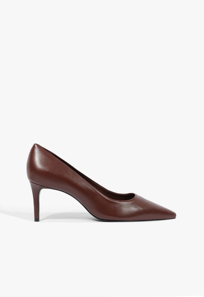 Sapato Scarpin Lena Low Couro Marrom