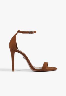 Sandália Gisele Salto Alto Nobuck Marrom