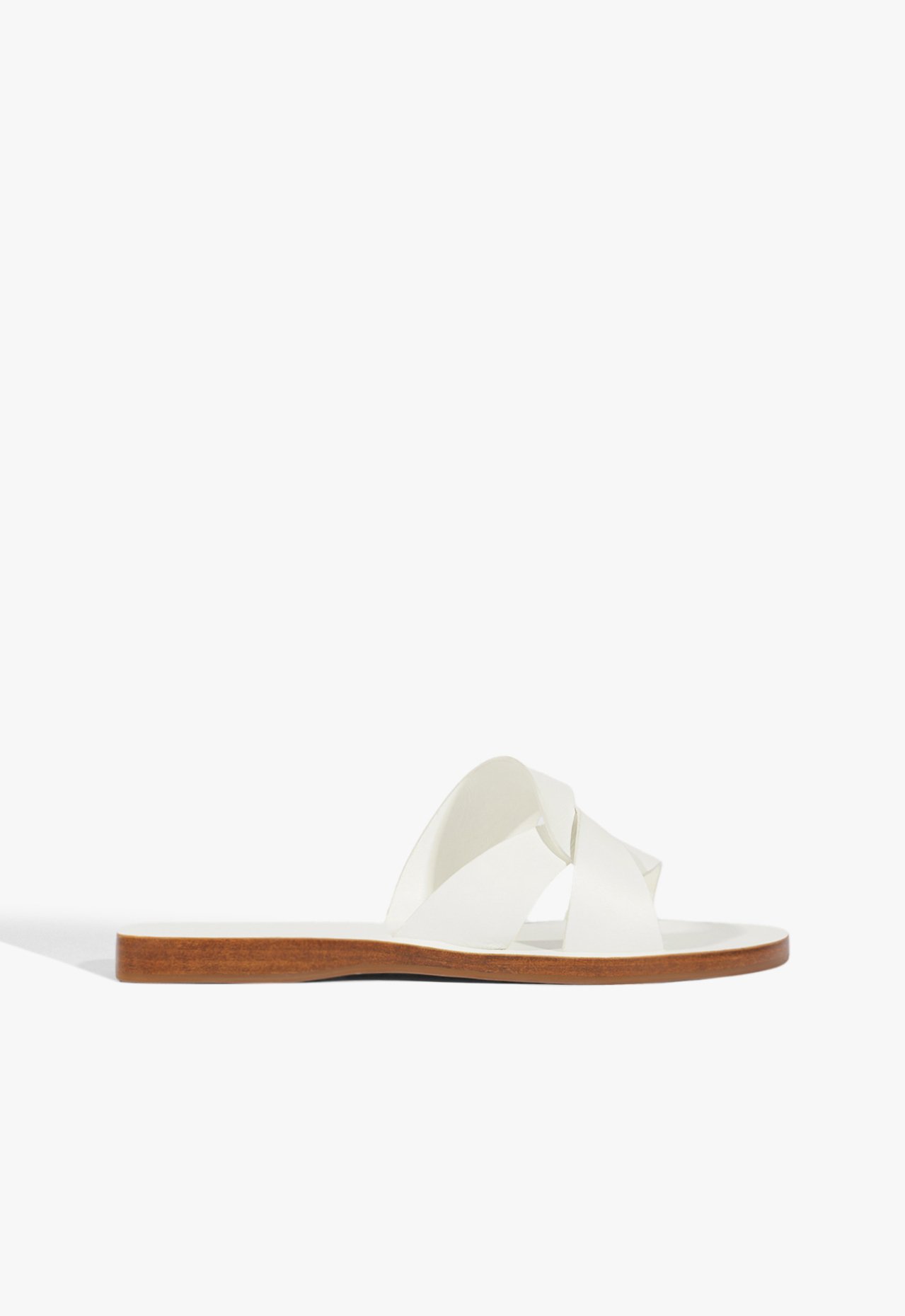 Sandália Rasteira Daisy Couro Branca | Schutz