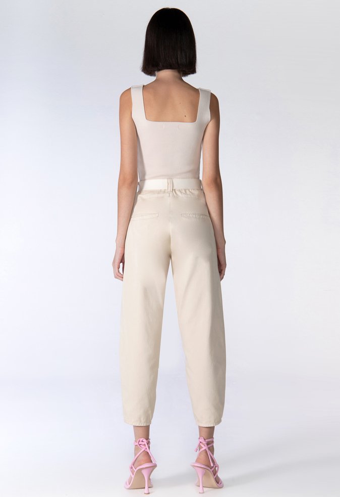 Calça Jogger Manuela Sarja Bege Calça Jogger Manuela Sarja Bege
