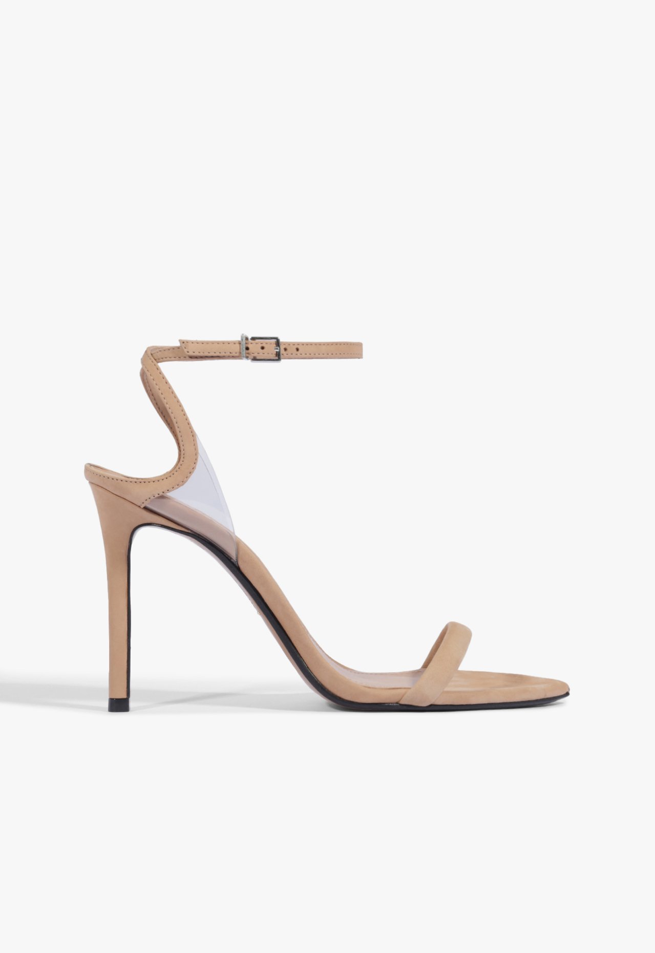 Sandália Salto Alto Skye Camurça Vinil Nude | Schutz