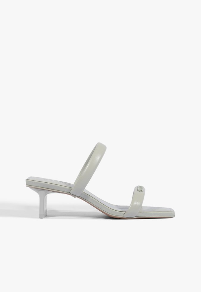 Sandália Mule Glam Couro Branco
