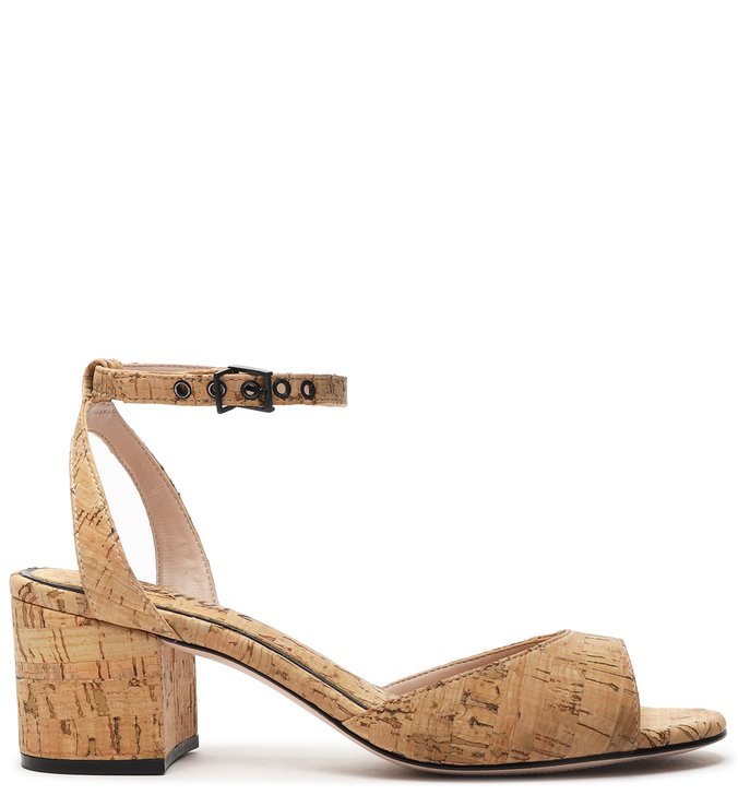 Sandália Block Heel Cortiça Natural