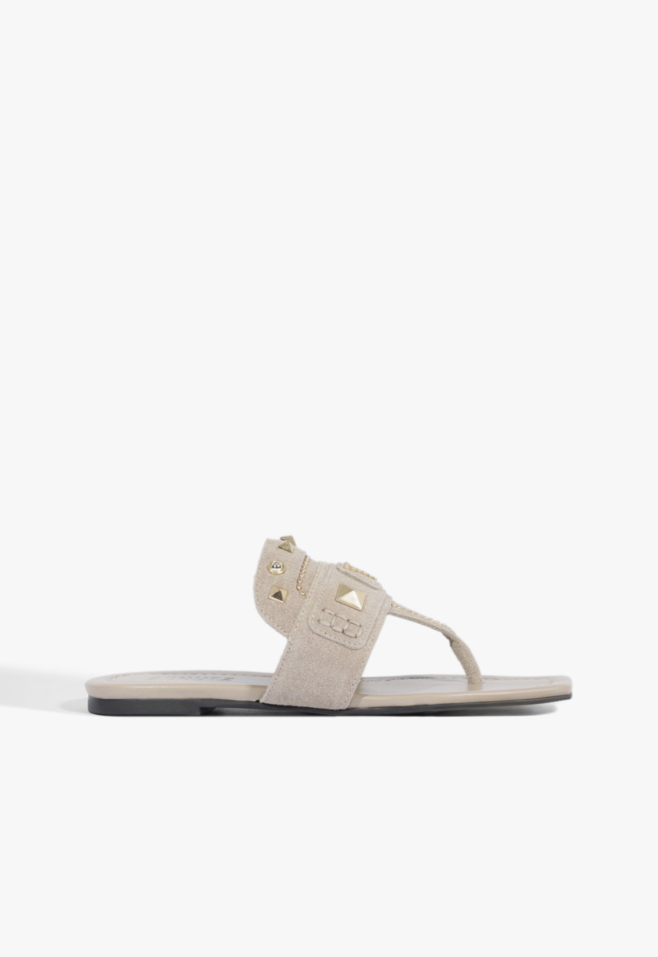 Sandália Rasteira Jade Couro Bege | Schutz