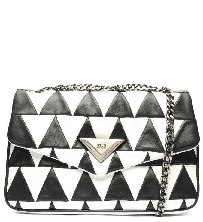 Bolsa Tiracolo Bag New 944 Patchwork Preto e Branco