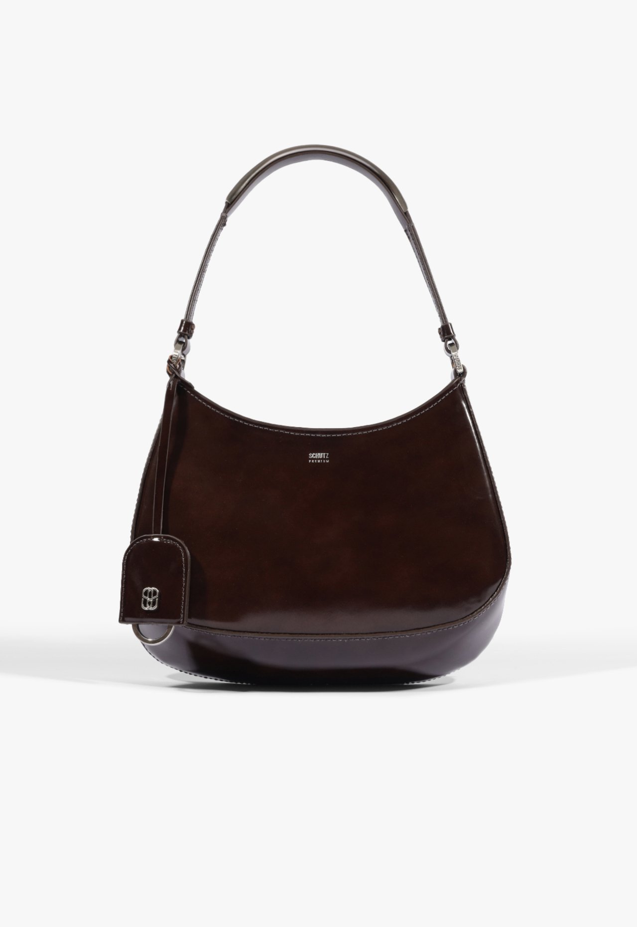 Vista 2 Bolsa Tiracolo Elly Média Couro Schutz Schutz BR Marrom Schutz BR Marrom