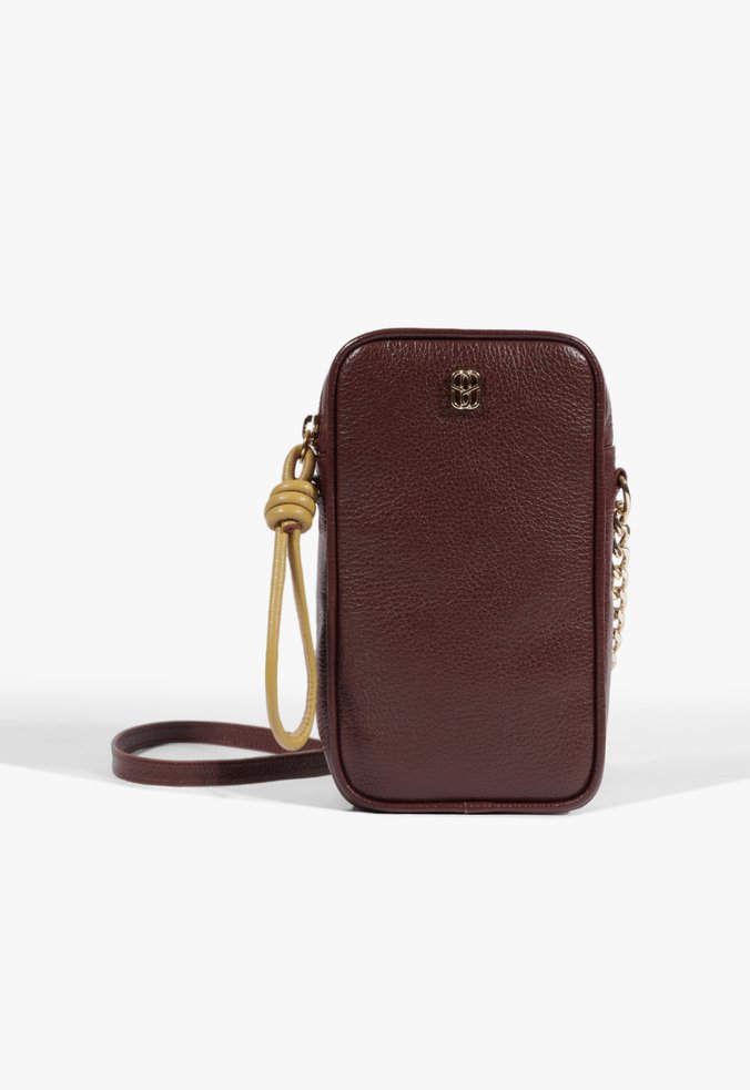 Bolsa Tiracolo Porta Celular Maya Ziper Pequena Couro Vermelha
