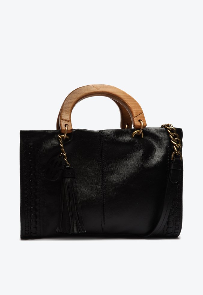 Bolsa Tote Ághata Couro Preta