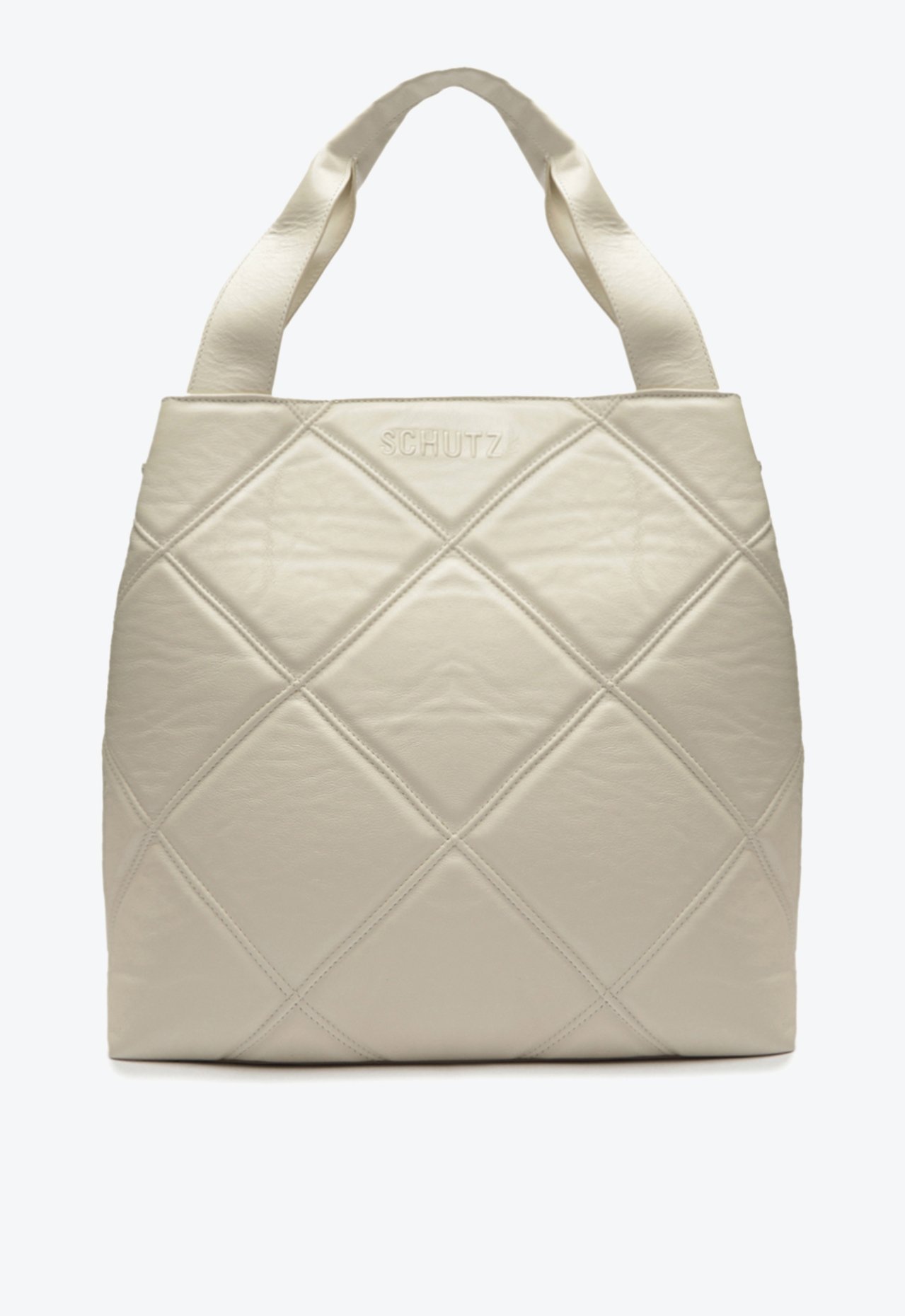 Vista 2 Bolsa Shopping Sara Couro Branca Schutz Branco Schutz Branco