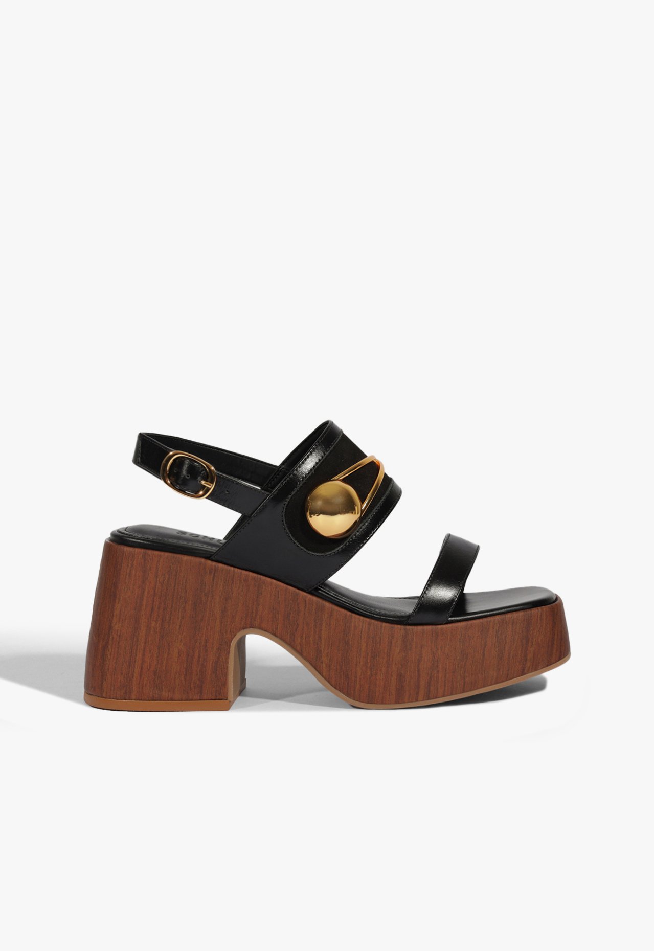 Sandália Plataforma Ornella Couro Preta | Schutz