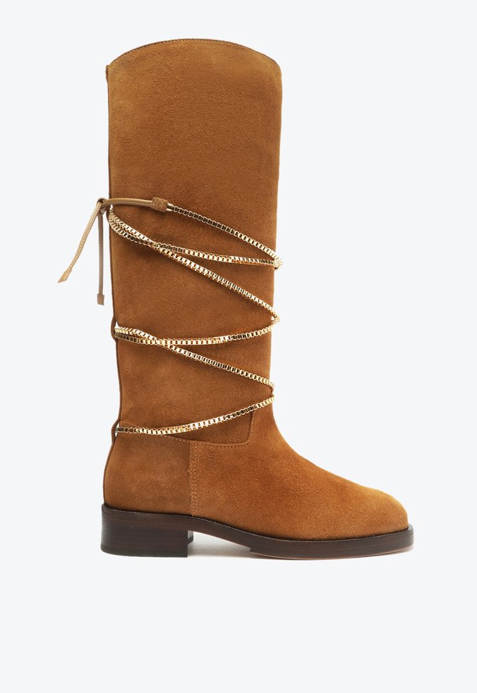 Bota camurça discount marrom