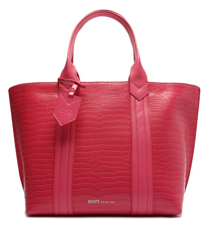 Bolsa Shopping Grande Croco Pink