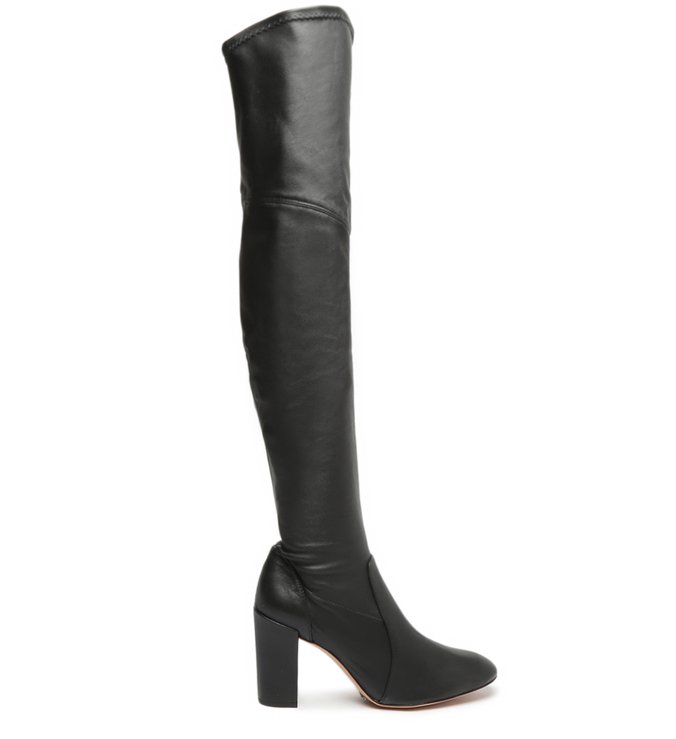 Bota Cano Alto Couro Preta
