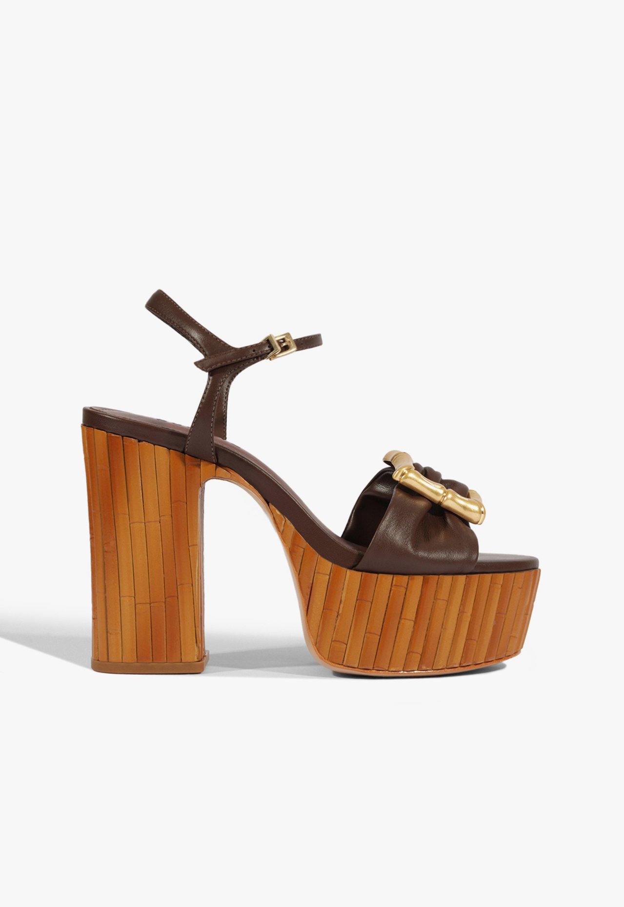 Sandália Plataforma Enola Bamboo Couro Branco | Schutz