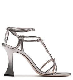 Sandália Salto Alto Tiras Nó Preto