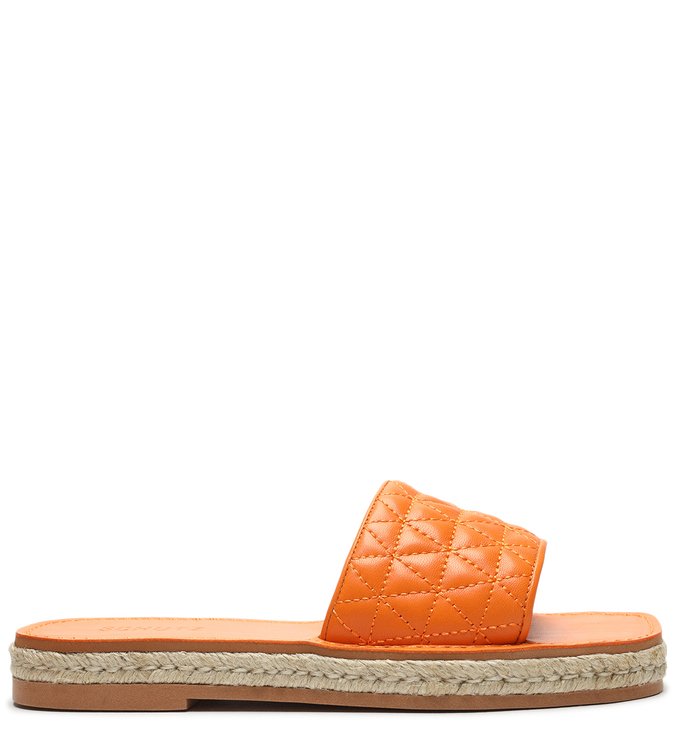 Sandália Flat Matelassê Corda Laranja