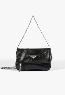 Bolsa Clutch Denny Média Couro Preta