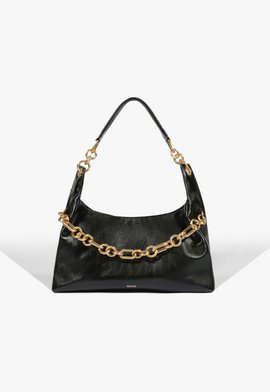 Bolsa de Ombro Couro Corrente Preta