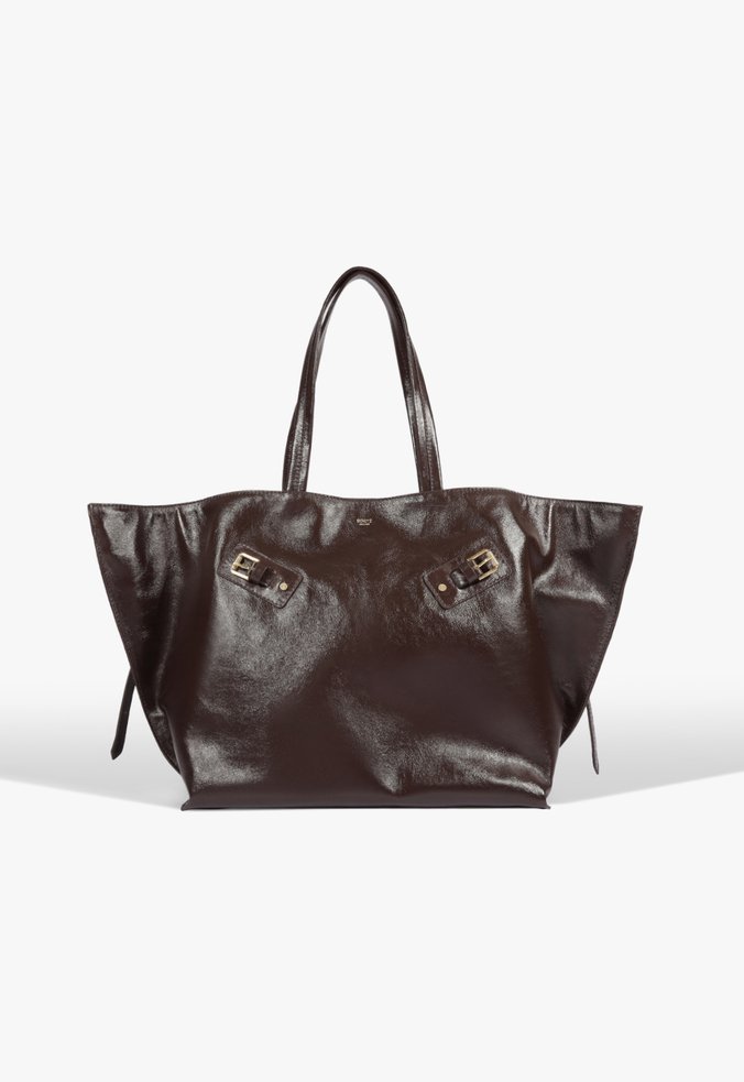 Bolsa Shopping Melanie Grande Couro Marrom