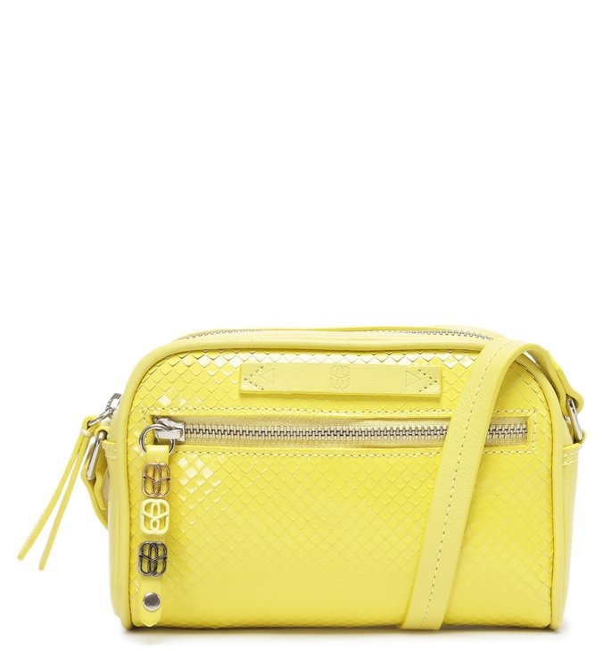 Bolsa Tiracolo Julie Couro Snake Amarela Neon | Schutz