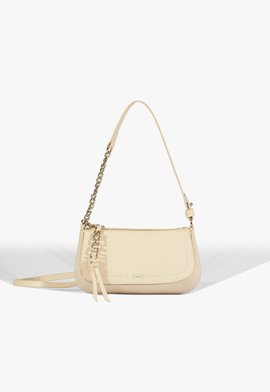 Bolsa Tiracolo Pequena Tina Couro Amêndoa