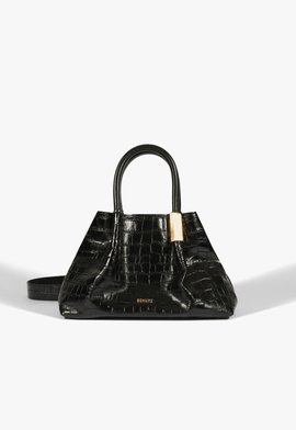 Bolsa Tote Margot Couro Croco Preto