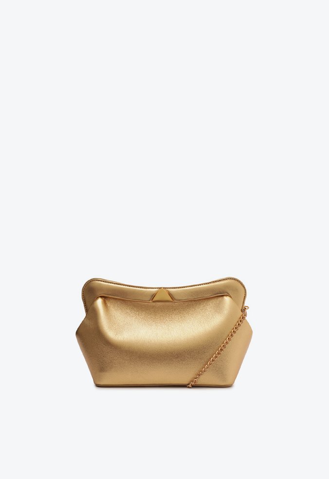 Bolsa Clutch Riley Couro Dourada