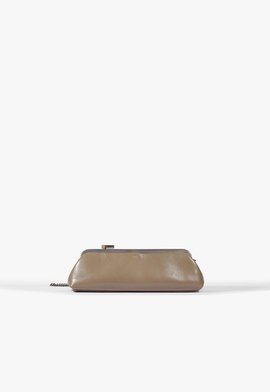 Bolsa Clutch Pequena Soho Couro Cinza