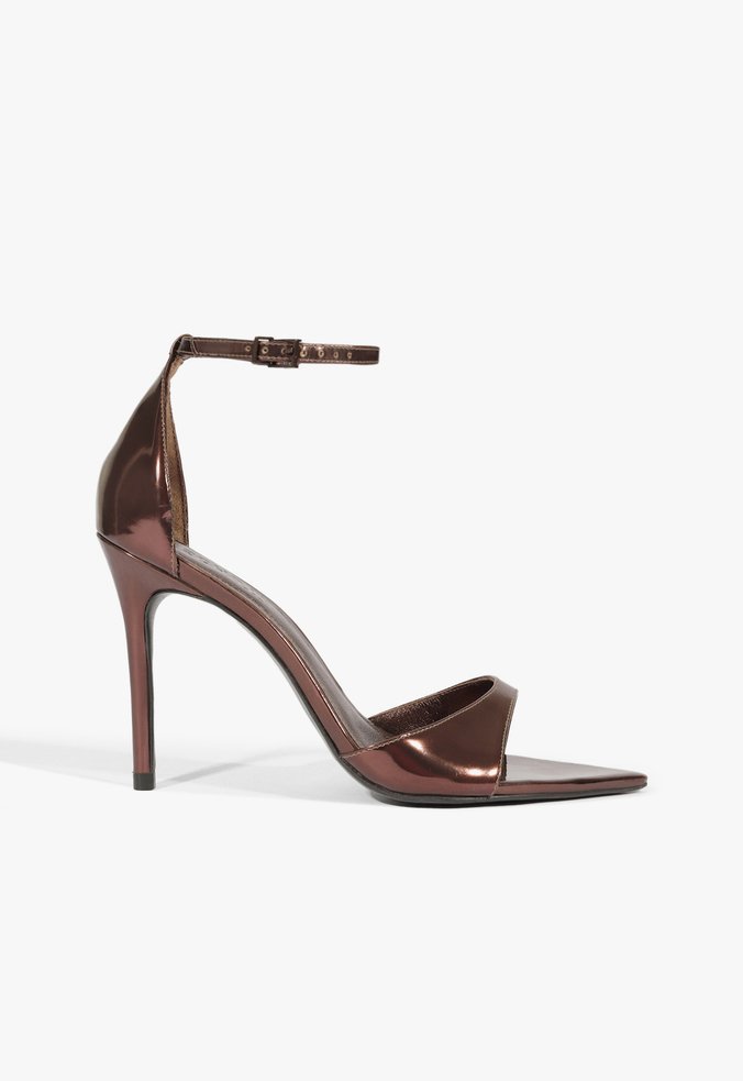 Sandália Glam Couro Marrom