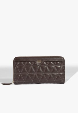 Carteira Grande 944 Matelassê Couro Marrom Escuro