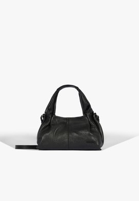 Bolsa Hobo Pequena Couro Preta