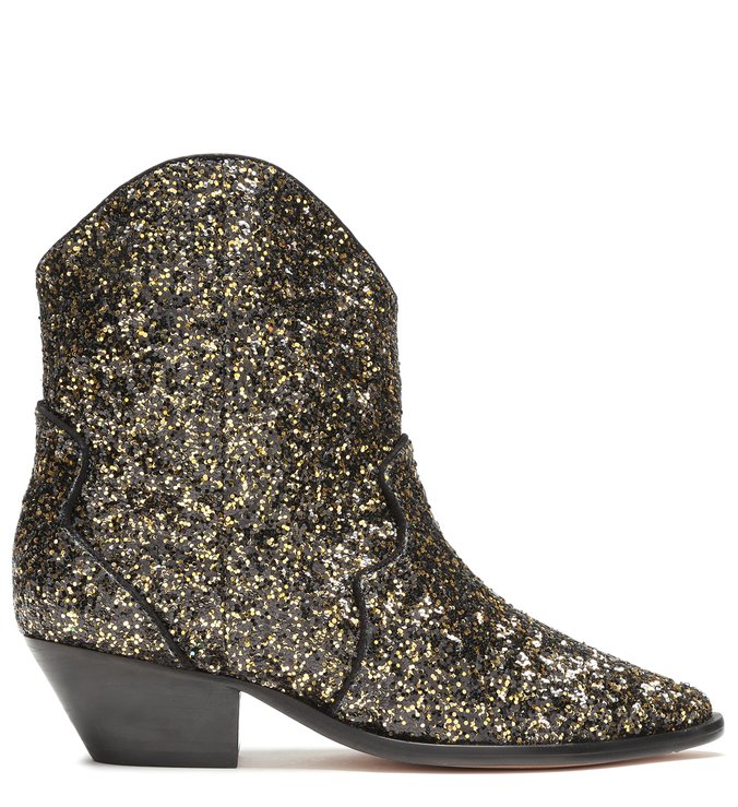Cowboy Boot Glitter Black